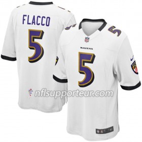 Maillot Homme Baltimore Ravens Joe Flacco 5 Nike Blanc